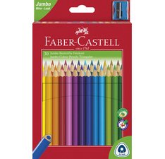 FABER-CASTELL Crayons de couleur Jumbo triangulaire, 30 étui
