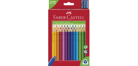 FABER-CASTELL Crayons de couleur Jumbo triangulaire, 30 étui