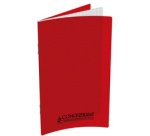 Carnet piqûre 90 x 140 mm, quadrillé - rouge