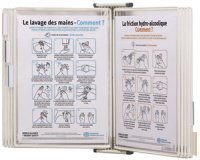 by tarifold Poche à pivot antimicrobienne Inox, A4
