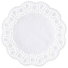 Napperon rond en papier blanc