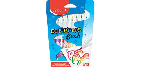 Maped Brush Marker Set, 10 Pieces in Cardboard Case