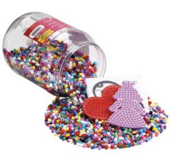 Hama Perles à repasser midi + plaques, dans une boîte, rouge