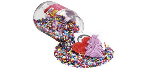 Hama Perles à repasser midi + plaques, dans une boîte, rouge