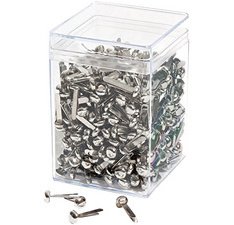 Splitpennen met ronde kop, 500 stuks, vernikkeld, glanzend