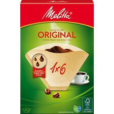 Melitta Koffiefilter aroma '1x6', naturel bruin