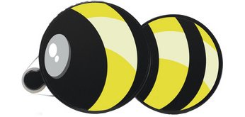 roller de colle 'Klebebiene', look abeille, ruban 15 m