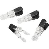 Aimants clip GLOSSY, kit de 4, noir / transparent