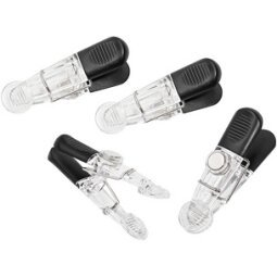 Magnetic clips GLOSSY, set of 4, black / transparent