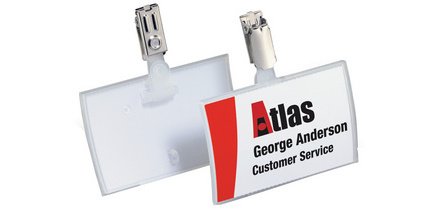 Porte-badge Click Fold, avec clip, 90 x 54 mm