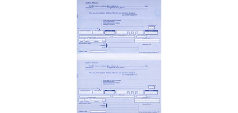 Ramette de traites normalisées, 2 par feuille