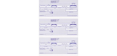 Ramette de traites normalisées, 3 par feuille