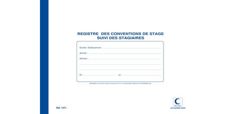 Registre 'Conventions de stage Suivi des stagiaires'