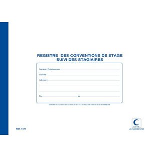 Registre 'Conventions de stage Suivi des stagiaires'