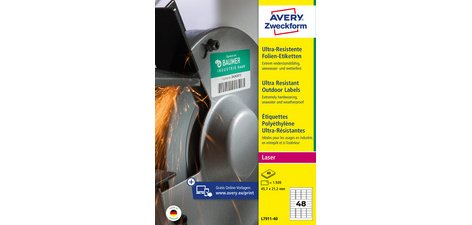 Avery L7911-10 ultra-resistant labels ft 45.7 x 21.2 mm (w x h), 480 labels, white