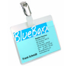 Porte-badge, ouvert sur le haut, avec clip