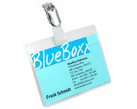 Porte-badge, ouvert sur le haut, avec clip