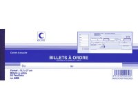 Carnet à souche 'Billets à ordre', 102 x 270 mm