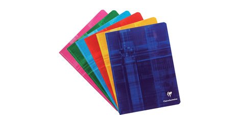 Cahier piqué 17x22 cm 80 pages ligné + marge - Assortis