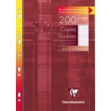 Copies doubles sous étui A4 200 pages perforées petits carreaux + marge