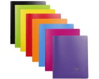 Cahier piqué Koverbook 17x22 cm 96 pages grands carreaux couverture polypropylène opaque 100% recyclé - Assortis