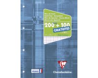Bloc de cours encollé grand côté A4 200 pages détachables + 100 GRATUITES perforé 4 trous grand carreaux Bleu - Bleu Klein
