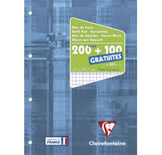 Bloc de cours, perforé, A4, quadrillé 5x5