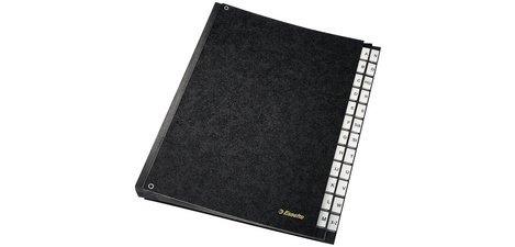 esselte Karton-Register, A4, A-Z, Papierkarton, schwarz