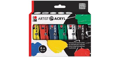 Set van acrylverf 'Artist Acryl', 6 x 22 ml