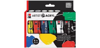 Set de peinture acrylique 'Artist Acryl', 6 x 22 ml