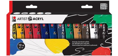 Set de peinture acrylique 'Artist Acryl', 12 x 22 ml