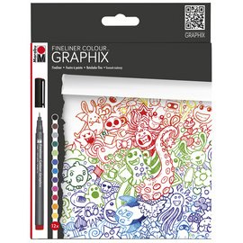 Stift fijn COLOUR GRAPHIX 'DOODLE SUPREME' - pack van 12 stuks