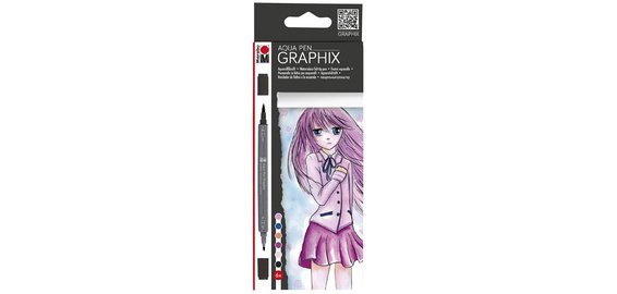 Feutres aquarellables 'GRAPHIX' MA KE MANGA,