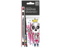 Feutres aquarellables 'GRAPHIX', KING OF BUBBLEGUM, etui de 6