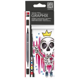 Feutres aquarellables 'GRAPHIX', KING OF BUBBLEGUM, etui de 6