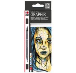 Aquarelstiften 'GRAPHIX' METROPOLITAN - etui van 6 stuks