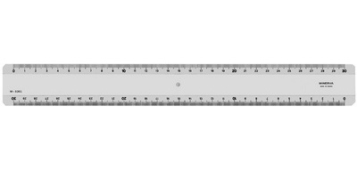 Flat rule, 2 bevels, 500 mm
