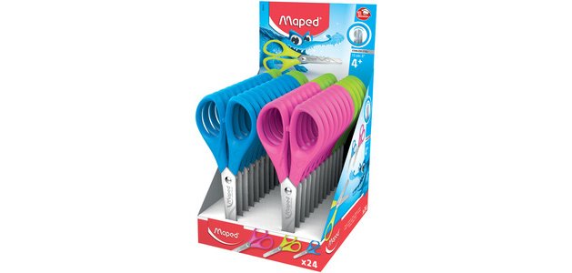 Ciseaux Pulse, longueur: 130 mm, présentoir de 24