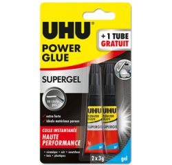 Colle instantanée POWER GLUE ultra rapide SUPERGEL, 3 g