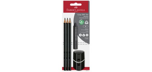 FABER-CASTELL Kit Crayon graphite GRIP 2001,  blister