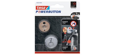 Powerbutton Crochet adhésif Universal small, chrome