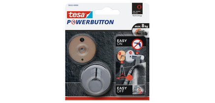 Powerbutton Klebehaken Universal groß, chrom