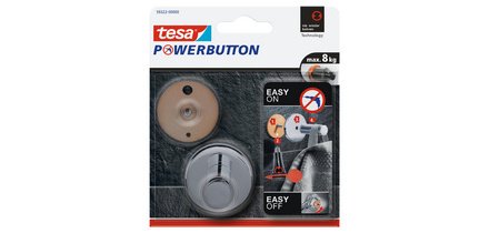 Powerbutton Crochet adhésif Universal large, chrome