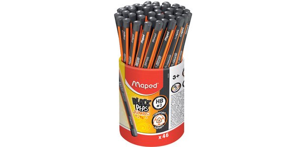 Maped Black'Peps Jumbo Pencil, HB, tube of 46 pieces