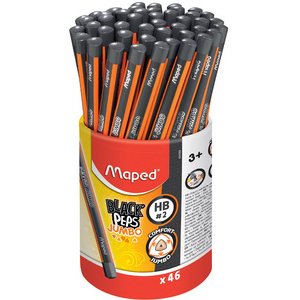 Crayon de papier BLACK'PEPS JUMBO, dureté:HB,pot de 46