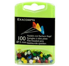 Boîte de 100 épingles à tête plate unie - Hauteur de pointe 8mm - 5mm de diamètre