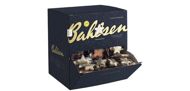 Biscuits de Noël 'Zimtsterne', présentoir en carton
