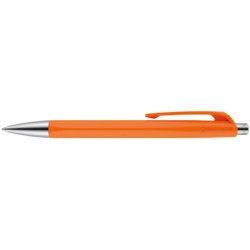 En_boligrafo caran d'ache 888 infinite cuerpo plastico puntera y pulsador metalicos recargable naranje orange