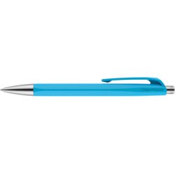 De_boligrafo caran d'ache 888 infinite cuerpo plastico puntera y pulsador metalicos recargable celeste turquoise