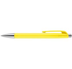 De_boligrafo caran d'ache 888 infinite cuerpo plastico puntera y pulsador metalicos recargableamarillo limon